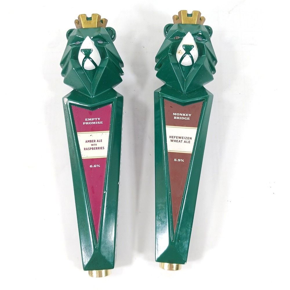 Bear King Brewing Co Beer Tap Handle Set Empty Promise Monkey Bridge Green 10.5"